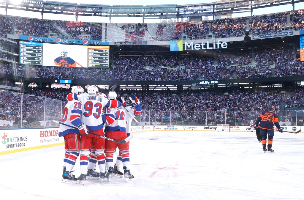 The Rangers rallied for an overtime win over the Islanders in the 2024 NHL Stadium Series at MetLife Stadium on Sunday.