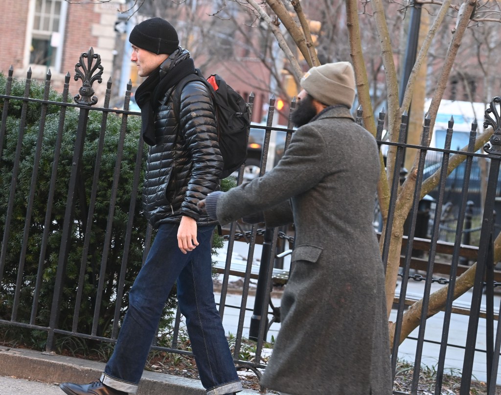 Matthew is shown approaching passersby in the West Village.