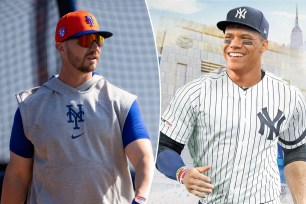 Pete Alonso works out at Mets spring training; Juan Soto is Photoshopped in a Yankees uniform