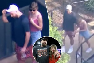 Travis Kelce and Taylor Swift at Sydney Zoo in Australia on Thursday, Feb. 22, 2024.  