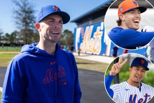 David Wright, Brett Baty (top-right) and Mark Vientos (bottom-right)