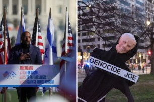 Van Jones and a "Genocide Joe" sign.