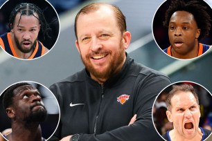 Jalen Brunson, Tom Thibodeau, OG Anunoby, Bojan Bogdanovic, Julis Randle