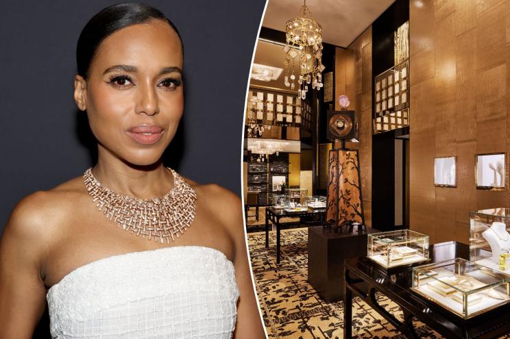 Kerry Washington pictured next to Chanel's new boutique