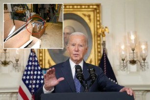 President Biden, the inset image is of his mishandled documents.