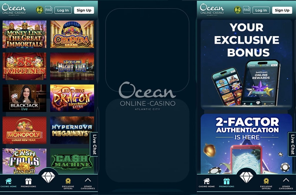 Ocean Online Casino Mobile App