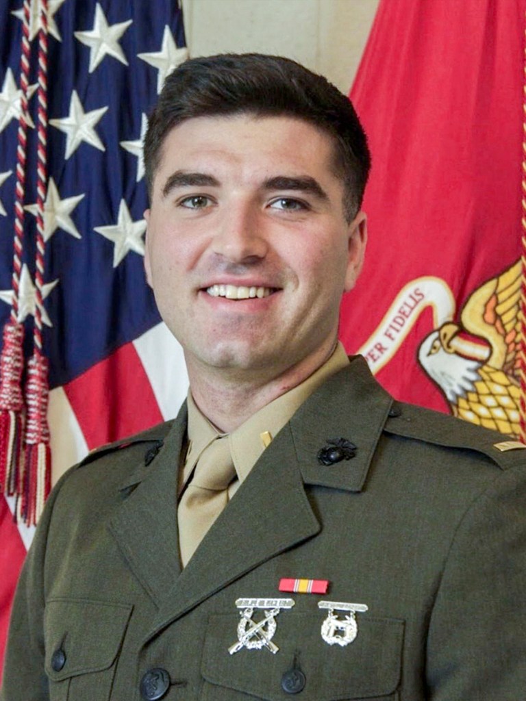 This photo provided by the Marines Corps., shows Capt. Jack Casey. The Marine Corps has released the names of the five Marines, including Casey, killed when their helicopter went down in the mountains outside San Diego during a historic storm Tuesday night, Feb. 6, 2024. 