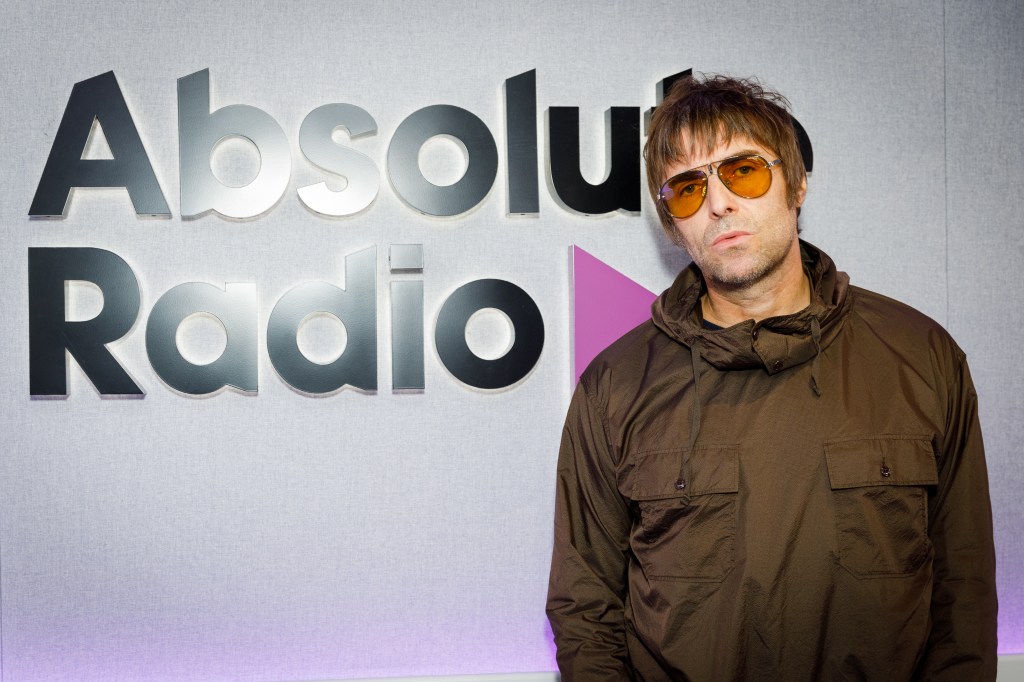 Liam Gallagher visits Absolute Radio in London on February 01, 2022.