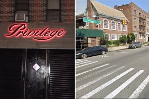 A composite photo of crime scenes on Graham Avenue in Williamsburg and Ocean Avenue, near Farragut Road in Midwood including the privilege lounge