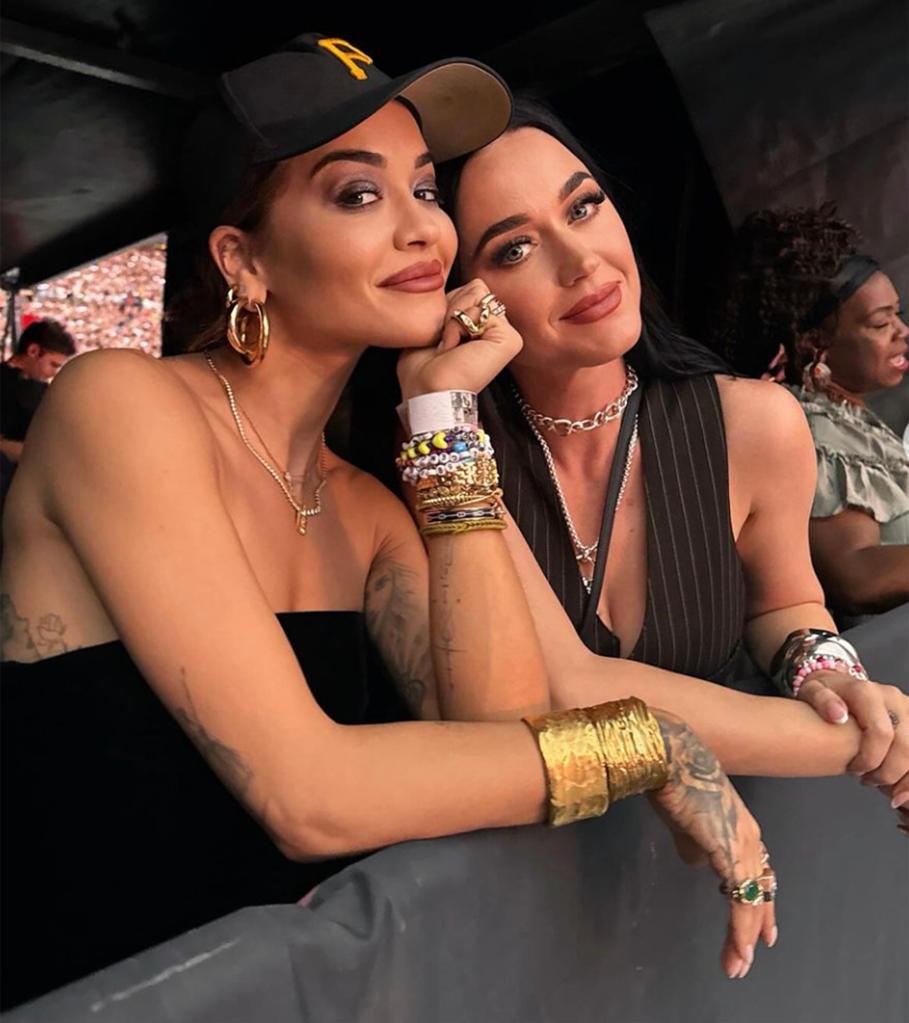 Rita Ora with Katy Perry at the Eras Tour show on Feb. 23, 2024.