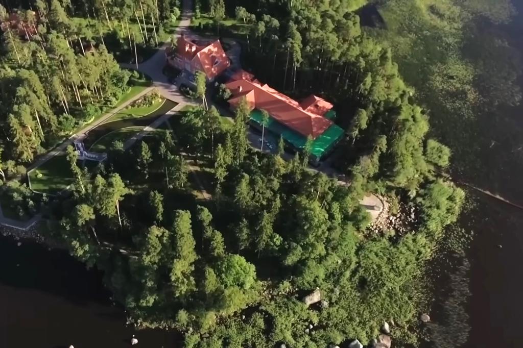 Aerial view of Villa Segren, the 50-acre island mansion near Finnish border allegedly used as holiday retreat by Vladimir Putin.