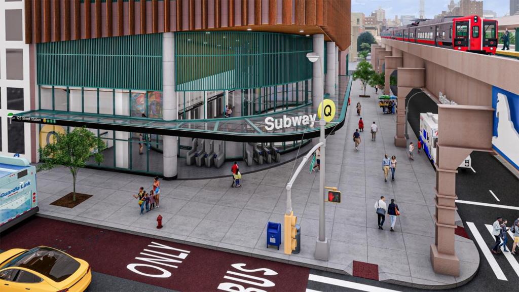 A rendering of the planned 125th Street station entrance.