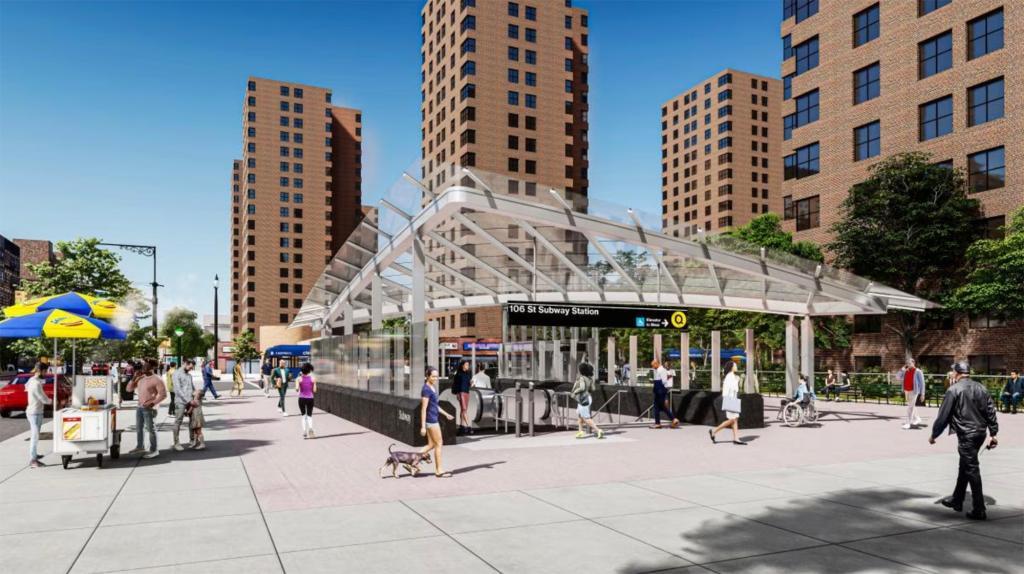 A rendering of the planned 106th Street Station.