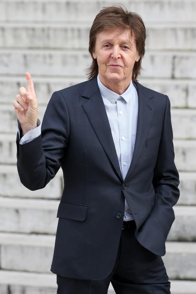 Paul McCartney arriving at Stella McCartney show during Paris Fashion Week Womenswear Fall/Winter 2016/2017.