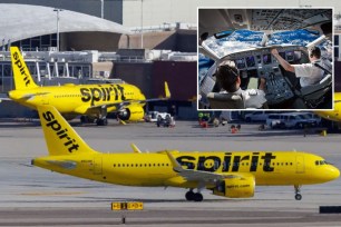 Spirit Airlines and JetBlue planes, pilots in cockpit