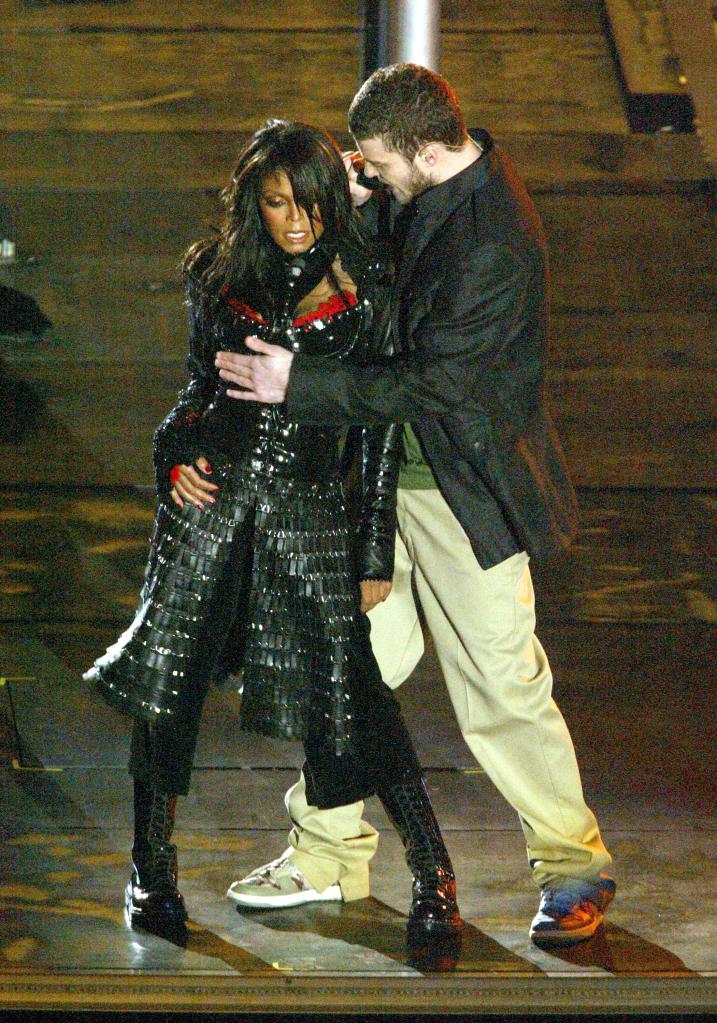 Janet Jackson with Justin Timberlake. 