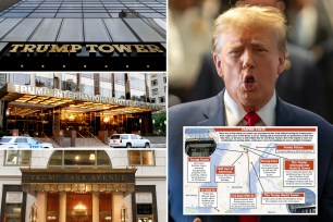 trump tower with inset of map