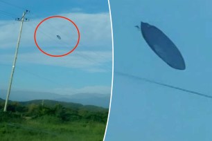 A couple thinks they've captured a flying saucer on camera.