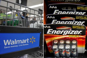 Walmart store and Energizer batteries