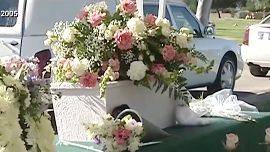 The baby's casket. 