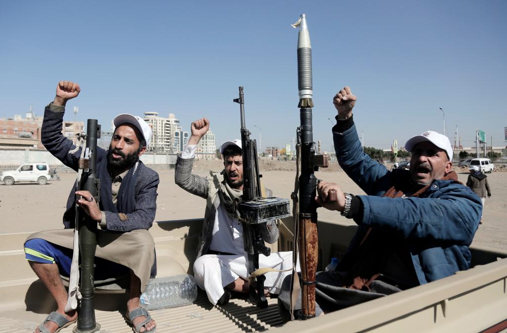 Followers of the Houthi terror group assembled at Yemen's capital in Sana'a.