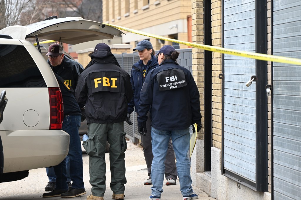 Cops outside Mount Vernon cannabis warehouse. 