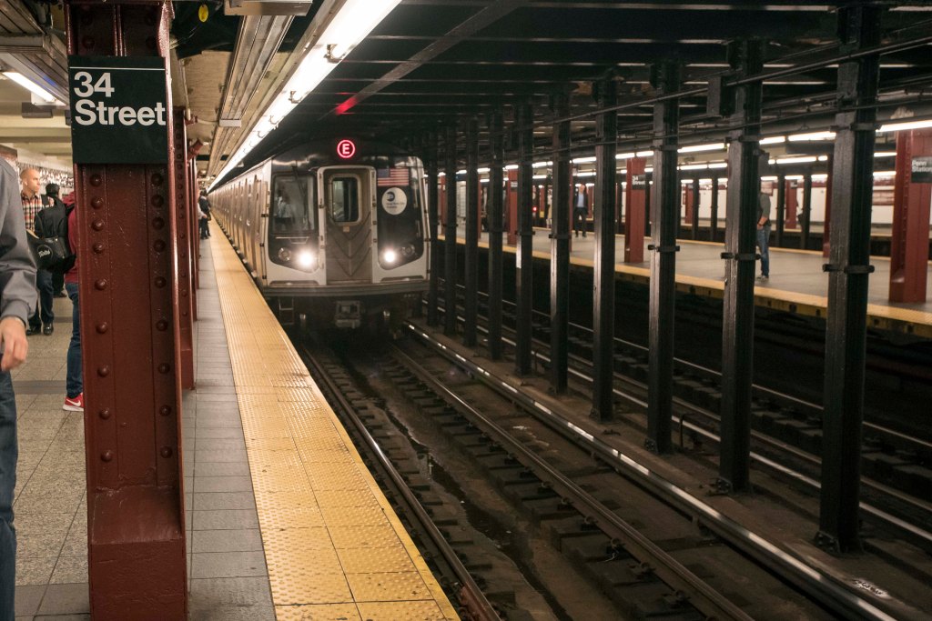 A 64-year-old man fell onto the subway tracks after he was kicked in the back at the 34th Street-Eighth Avenue northbound A, C, E line platform around 5 p.m., authorities said.