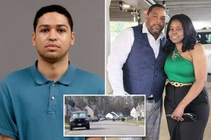 Daniel Anderson (left) has been charged with murder in Virginia, accused of intentionally slamming into Derek and Shaunda Bizzell (right) as the couple were enjoying an evening stroll together for the first time, and killing the wife