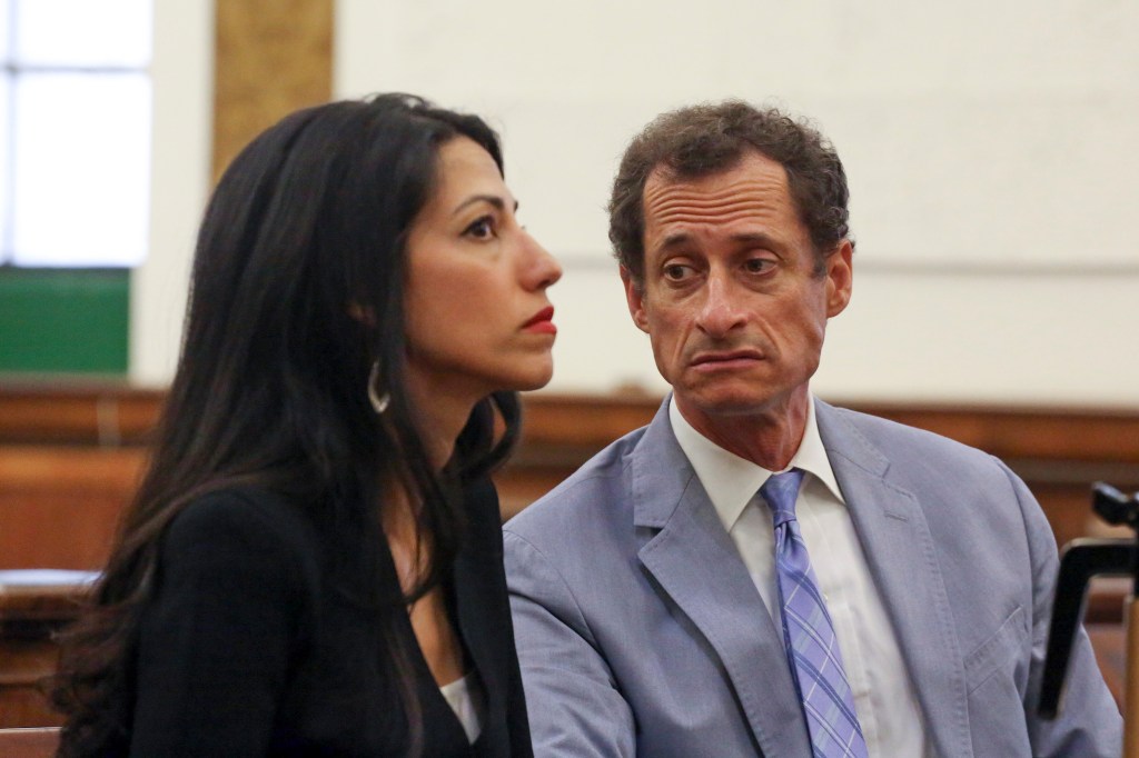 Anthony Weiner, right, and Huma Abedin.