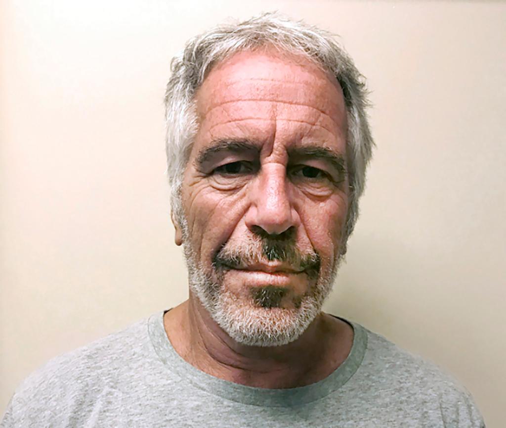 A mug shot of Jeffrey Epstein from 2017.