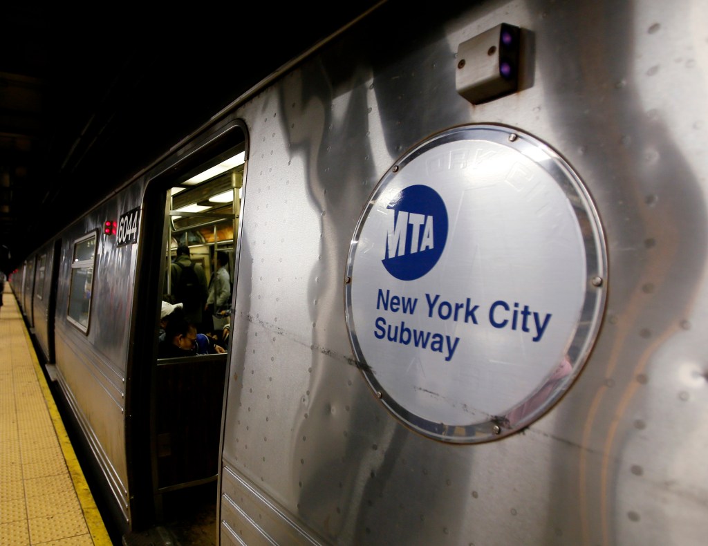 A subway train on April 28, 2023 in New York City.