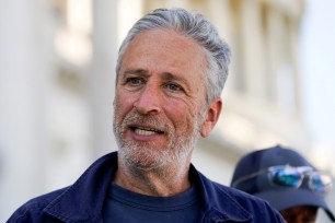 Comedian Jon Stewart leaves the U.S. Capitol after lobbying lawmakers in Washington, U.S., October 21, 2021.