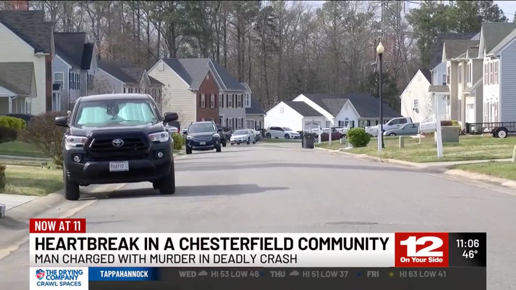 Street in Chesterfield, Va., where deadly collision happened Monday