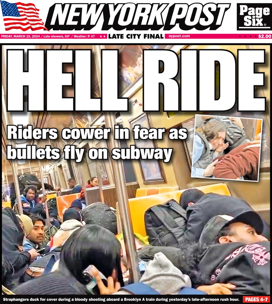 A NY Post fron page that reads "Hell Ride"