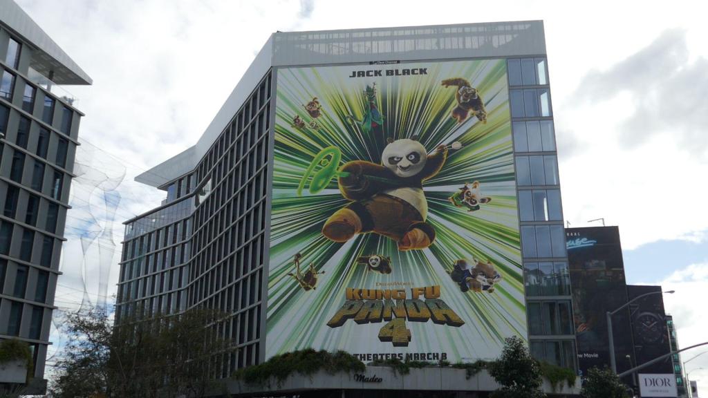 Kung Fu Panda 4 Billboard on Sunset Blvd on March 1, 2024 in Los Angeles, California