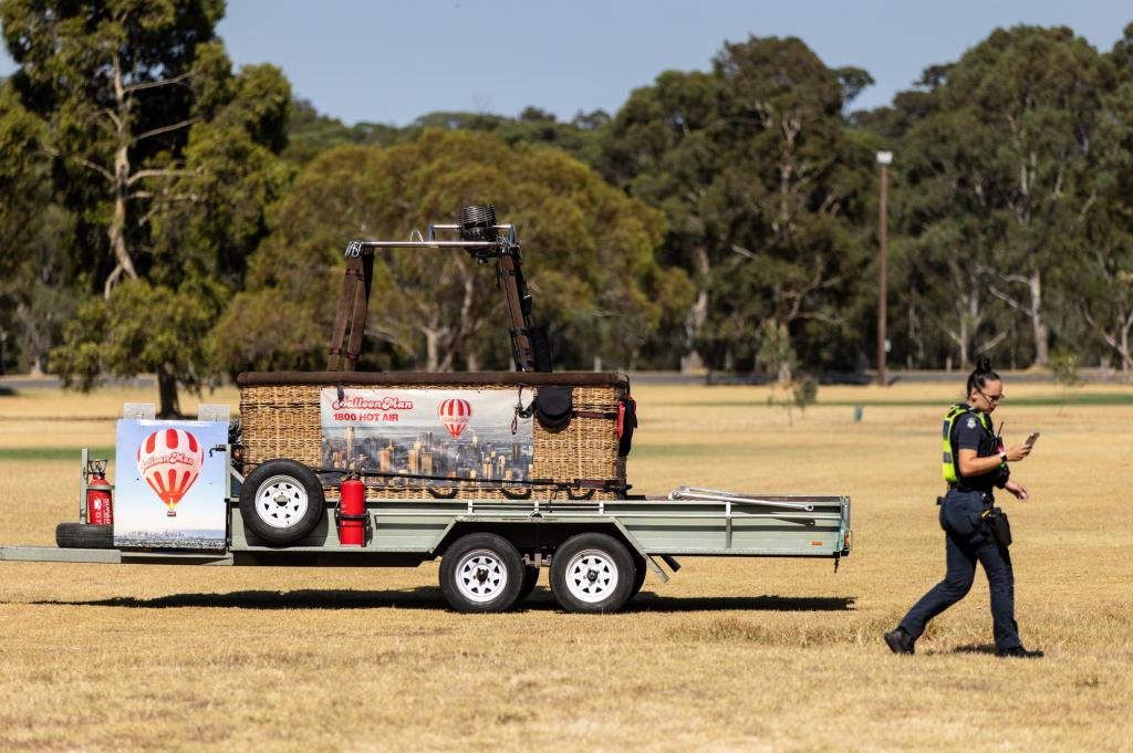 Man falls out of hot air balloon.