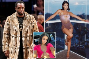 Popular Instagram model Jade Ramey (right, center) was named in an explosive lawsuit against Sean "Diddy" Combs (left) as one of the hip hop mogul's alleged paid sex workers