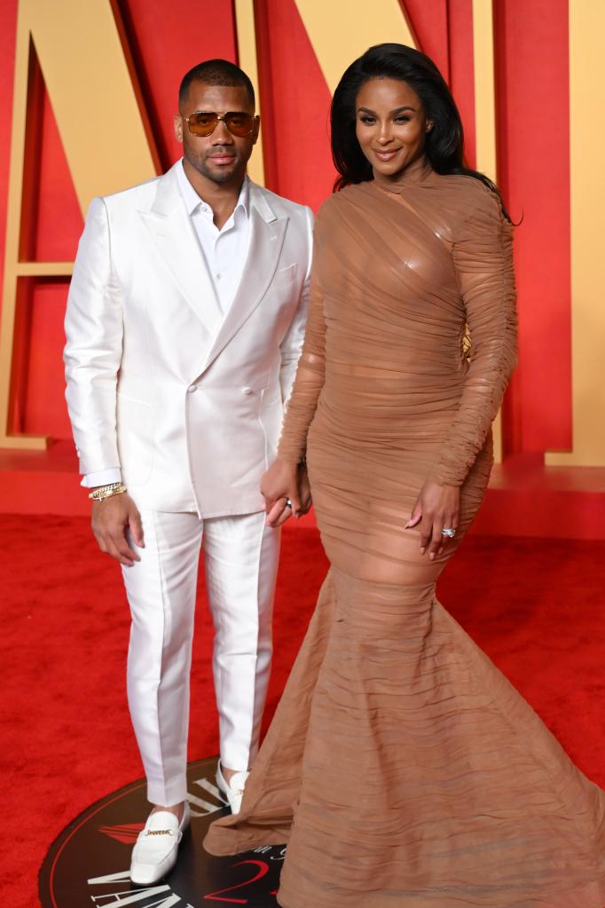 Russell Wilson and Ciara attend the Vanity Fair Oscar Party on March 10, 2024.