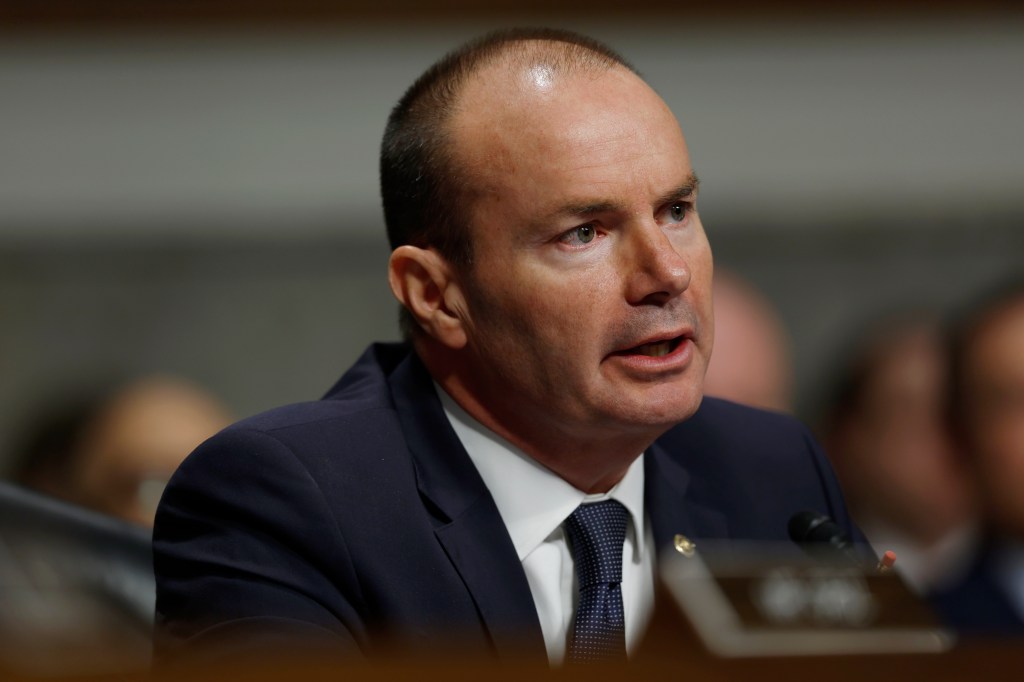Sen. Mike Lee (R-UT) speaks during a Senate Judiciary Committee hearing at the Dirksen Senate Office Building on January 31, 2024 in Washington, DC.