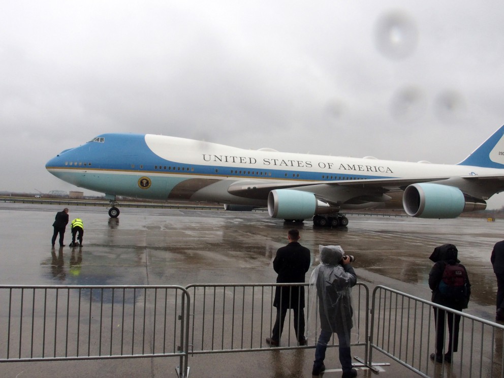 The presidential Air Force One is one of two customized Boeing 747-200B's. 