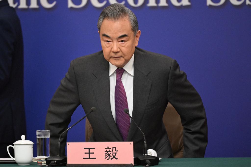 China's Foreign Minister Wang Yi attends a press conference for the Second Session of the 14th National People's Congress (NPC) in Beijing on March 7, 2024.
