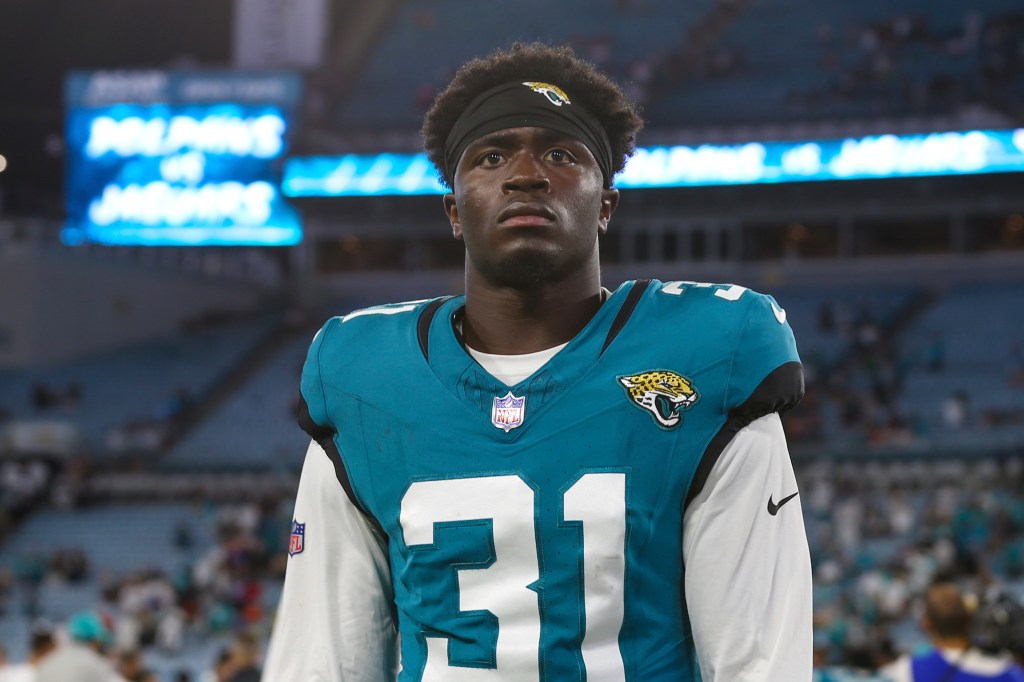 Darious Williams (31) leaves the field after an NFL preseason football game.