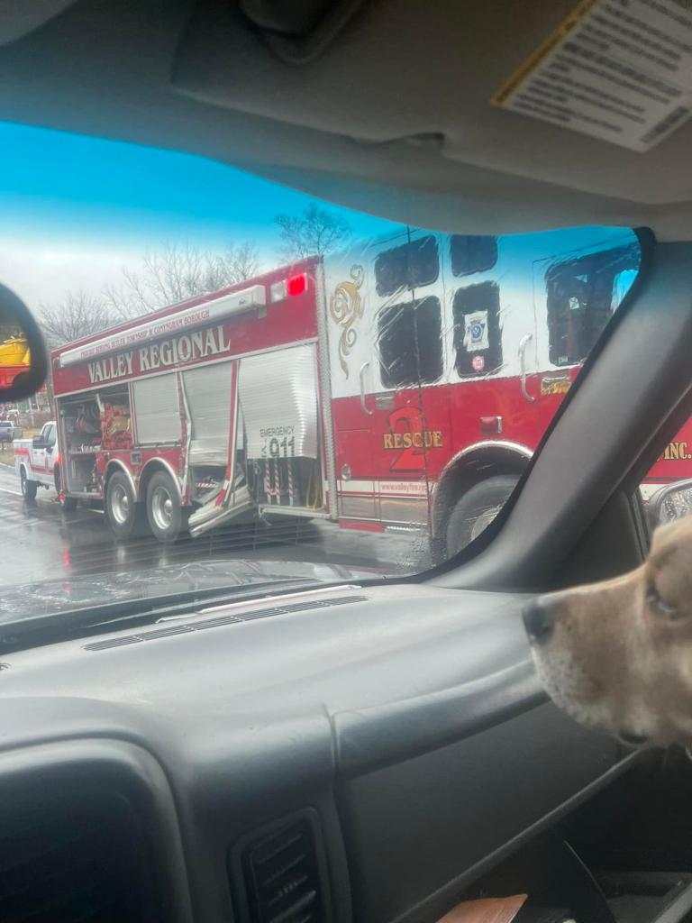 A rescue truck from Valley Regional Fire and Rescue was one of the two vehicles involved in the crash while heading to a house fire. 