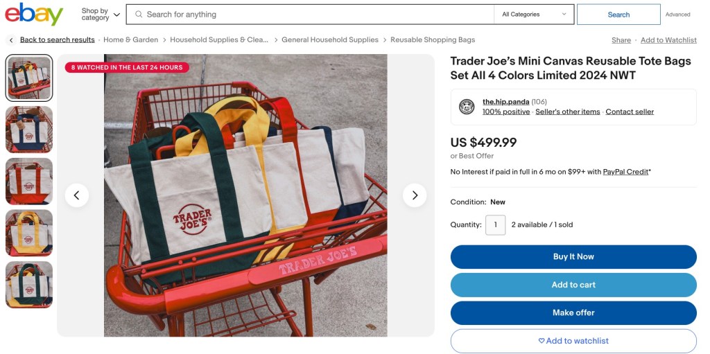 Popular $2.99 Trader Joe's tote bags resold for a shocking $500  are they the new Stanley Tumbler?
