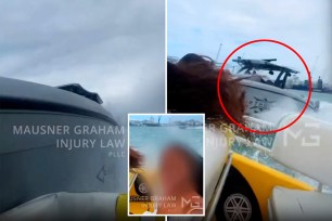 The Mausner Graham Injury Law firm, which is representing four of the 13 people injured when a ship collided with a Thriller Miami Speedboat Adventures tour boat, released harrowing new video of the moment the vessel was struck.