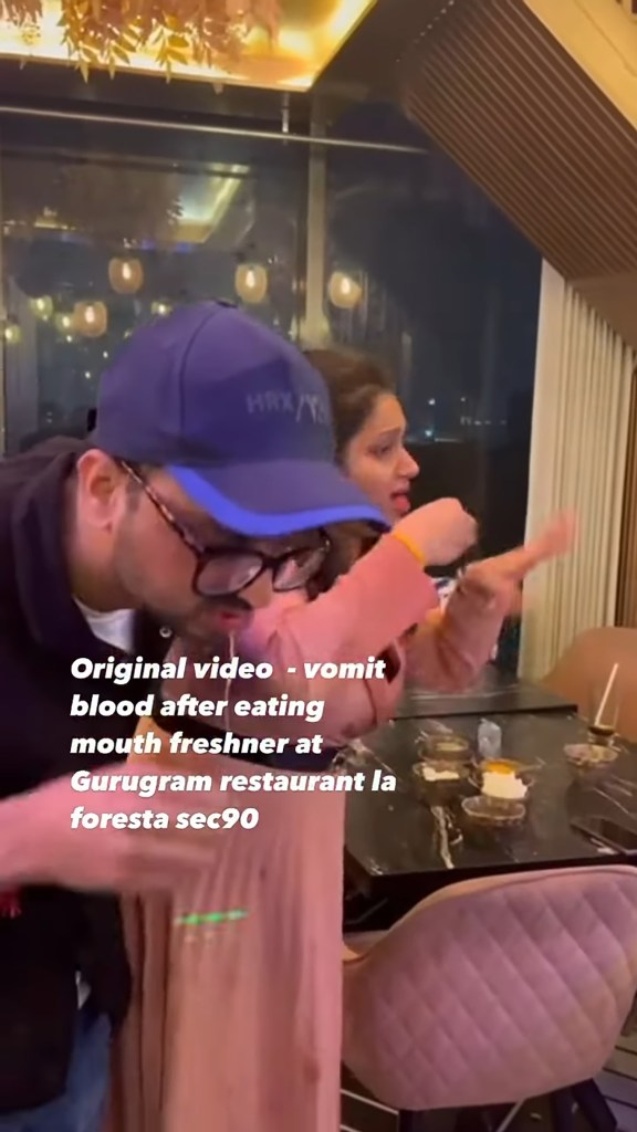 Screenshot shows diners reacting after unknowingly ingesting dry ice