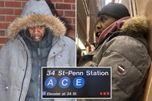 Milton Hamlin, 46 – who has 10 prior arrests – was nabbed Tuesday in connection to the 11 p.m. Friday attack on a 27-year-old man riding with a male partner onboard an uptown A train pulling into the 34th Street - Penn Station hub, police said.