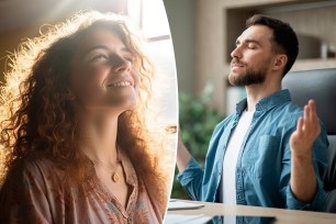 a man and woman smiling