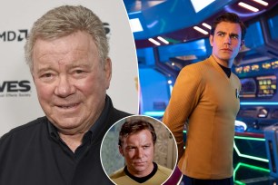 A photo of William Shatner next to Paul Wesley.