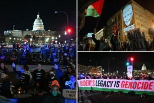 anti-Israel protesters attempt to block Biden's way to State of the Union